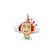 Listening music jicama mascot cartoon design style