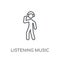 Listening Music linear icon. Modern outline Listening Music logo