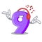 Listening music number Nine balloon font shaped charcter