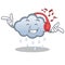 Listening music rain cloud character cartoon