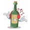 Listening music wine bottle character cartoon