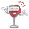 Listening music wine mascot cartoon style