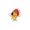 Listening music yellow stripes fireworks rocket mascot cartoon design style