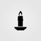 Lit candle / candlestick line vector icon for app, website, and UI design