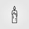 Lit candle / candlestick line vector icon for app, website, and UI design