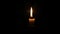 Lit candle in a dark space as a symbol of remembrance for international torture victims. International Day in Support of