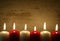 Lit candles, frame, background