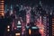 lit futuristic metropolis at night
