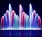 Lit Night Colorful Fountain Realistic Illustration