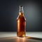 Lit Up Bottle Of Beer With Softbox Lighting And Dark Background