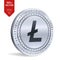 Litecoin. 3D isometric Physical coin. Digital currency. Cryptocurrency. Silver Litecoin coin. Vector illustration.