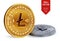 Litecoin. 3D isometric Physical coins. Digital currency. Cryptocurrency. Golden and Silver coins with Litecoin symbol isolated on