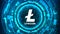 Litecoin Abstract Technology Background Vector. Binary Code.