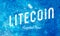 Litecoin Accepted Here Retro Design White On Light Blue