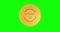 Litecoin cryptocurrency golden coin isolated loop on green screen