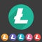 Litecoin cryptocurrency icon flat web sign symbol logo label