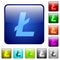 Litecoin digital cryptocurrency color square buttons