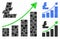 Litecoin growth graph Composition Icon of Round Dots