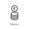 Litecoin icon. Trendy modern flat linear vector Litecoin icon on