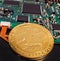 Litecoin LTC Gold Plated Bitcoin Coin wallet computer hard disk drive HDD