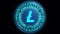 Litecoin open-source software project cryptocurrency digital coin logo modern network secure transactions 3D virtual 4K animated c