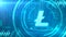 Litecoin symbol on a cyan HUD background