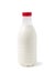Liter plastic bottle of milk with a red cap isolated on a white background with clipping paths with shadow and no shadow