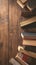 Literary aesthetics Old hardback books grace a wooden table