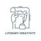 Literary creativity vector line icon, linear concept, outline sign, symbol