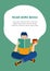 Literary fans. A smart boy reads a book and drinks coffee or tea. The concept of home learning and self-development. Template for