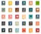 Literary genres icons set flat vector isolated