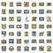 Literary genres icons set vector flat