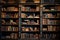 Literary haven a blurred tapestry of old books on library shelves