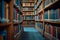 Literary haven rows of books in a well organized public library