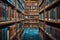 Literary haven rows of books in a well organized public library