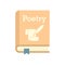 Literary poetry book icon flat isolated vector