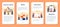 Literary scholar or critic mobile application banner set. Scientist