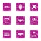 Literate icons set, grunge style