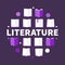 Literature round vector creative illustration in flat style