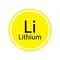 lithium element. Periodic table. Chemical element. Vector illustration. stock image.