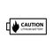 Lithium ion battery Caution, vector illustration