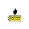 Lithium ion battery Caution, vector illustration