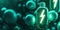Lithium Ion Battery With A Lightning Bolt Icon , Balloons Illuminated With Neon Green Light Battery