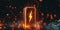 Lithium Ion Battery With A Lightning Bolt Icon , Balloons Illuminated With Neon Orange Light Battery