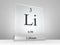 Lithium symbol on modern glass and metal icon