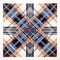 Lithograph-inspired Plaid Design In Blue, Orange, And White