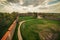 Lithuania: aerial view of gothic Medininkai castle