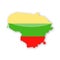 Lithuania Flag Country Contour Vector Icon