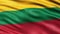 Lithuania Flag Seamless Loop. 3D animation.