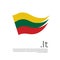 Lithuania flag. Stripes colors of the lithuanian flag on a white background. Vector design national poster with .lt domain, place